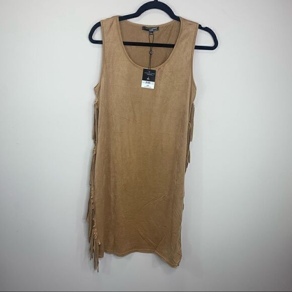Christian Siriano camel fringe dress NWT Large (D1) - Picture 3 of 12